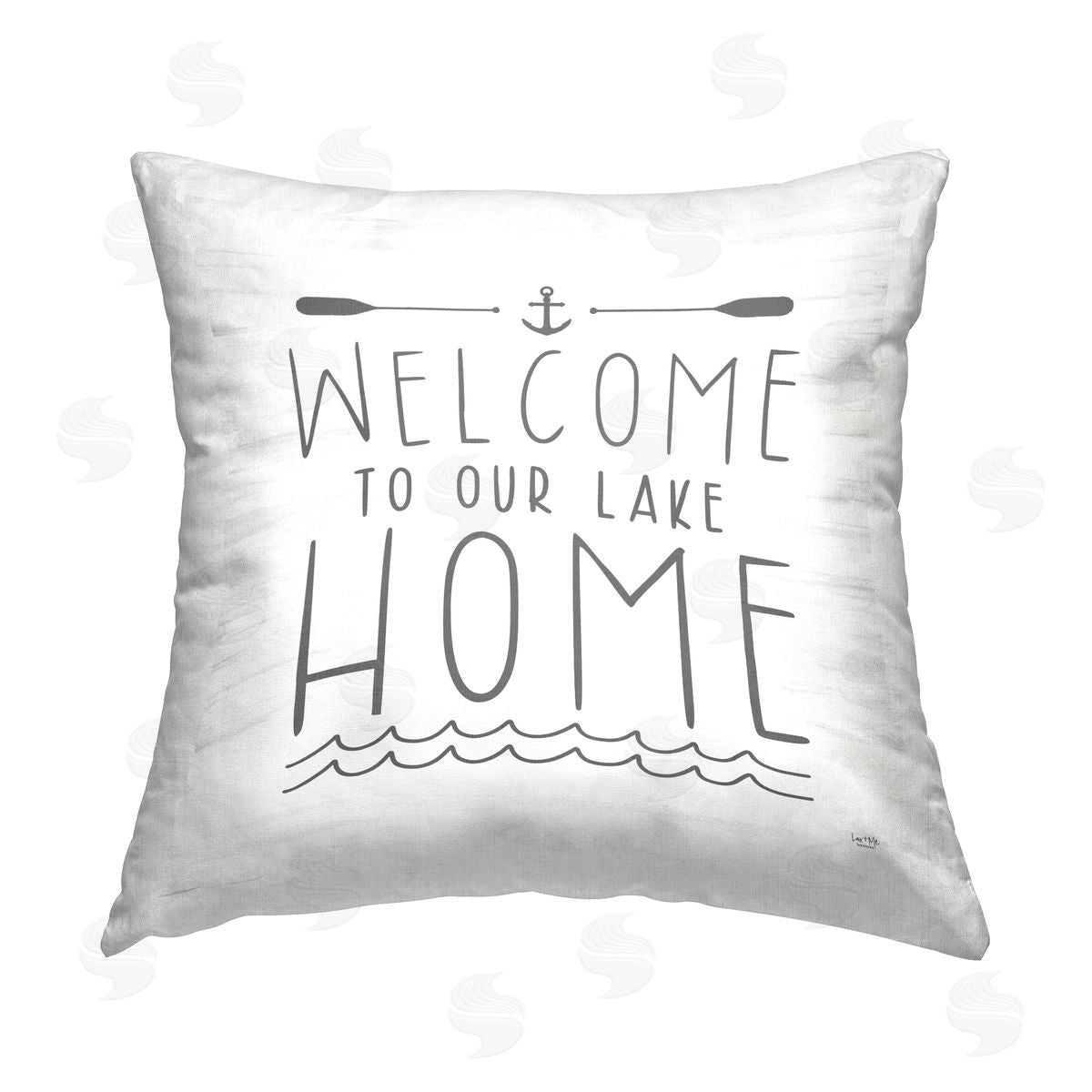 Lake House Welcome Phrase Decorative Printed Pillow, Home Decor by Lux + Me Designs