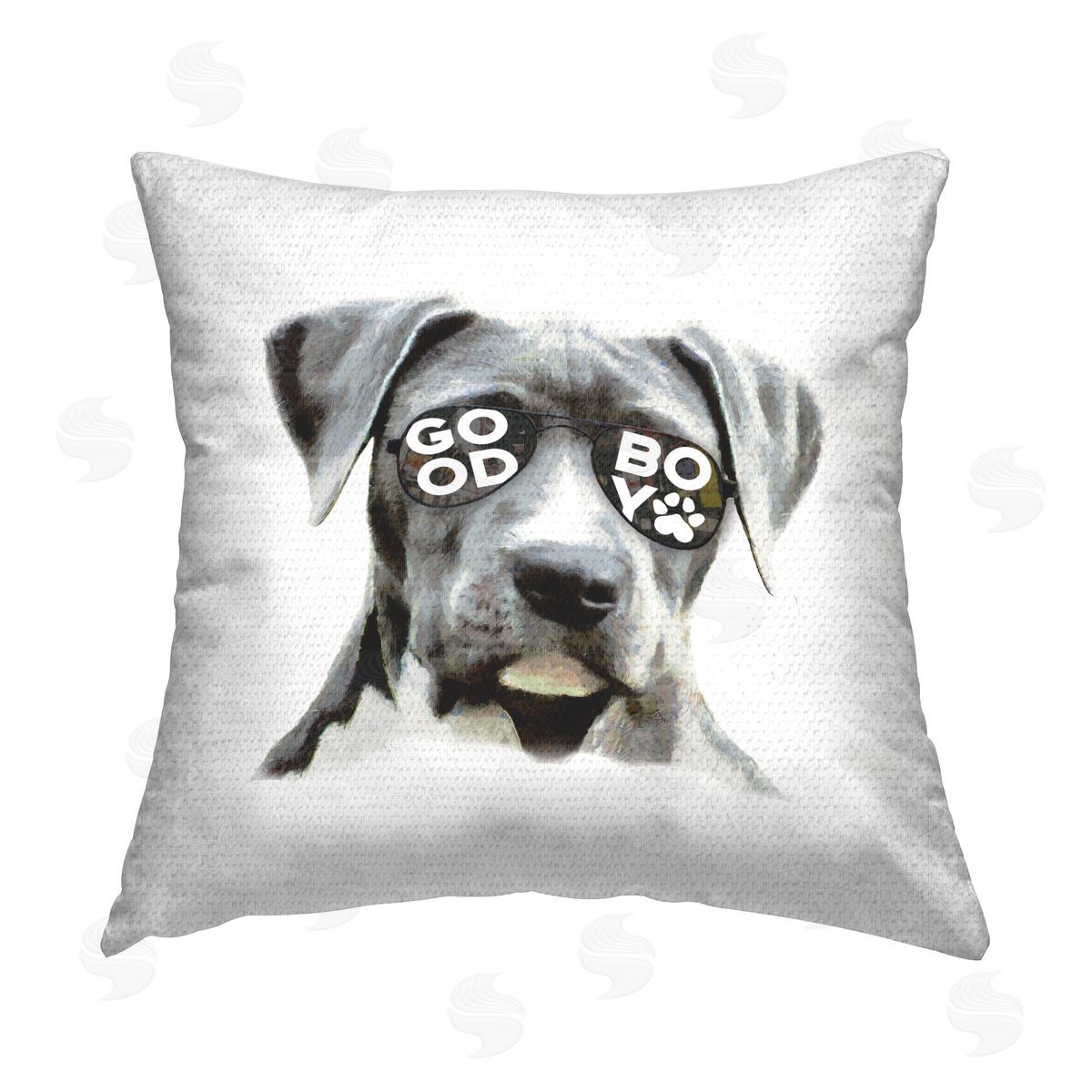 Good Boy Dog in Glasses Outdoor Printed Pillow, Home Decor by Masey St. Studios