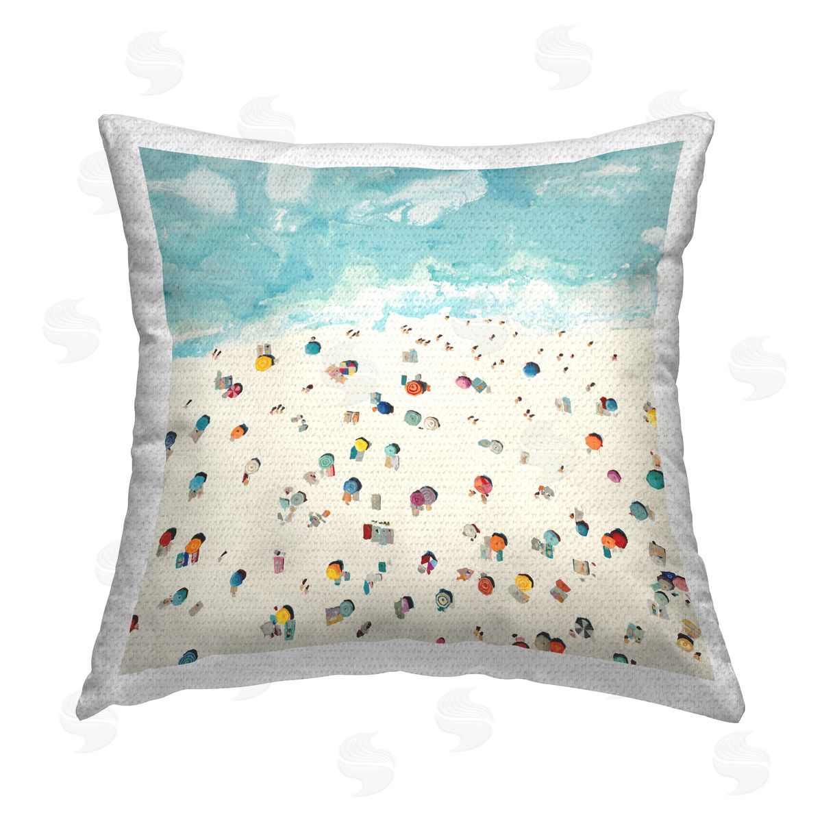 Aerial View Beach Shore Outdoor Printed Pillow, Home Decor by Randy Hibberd