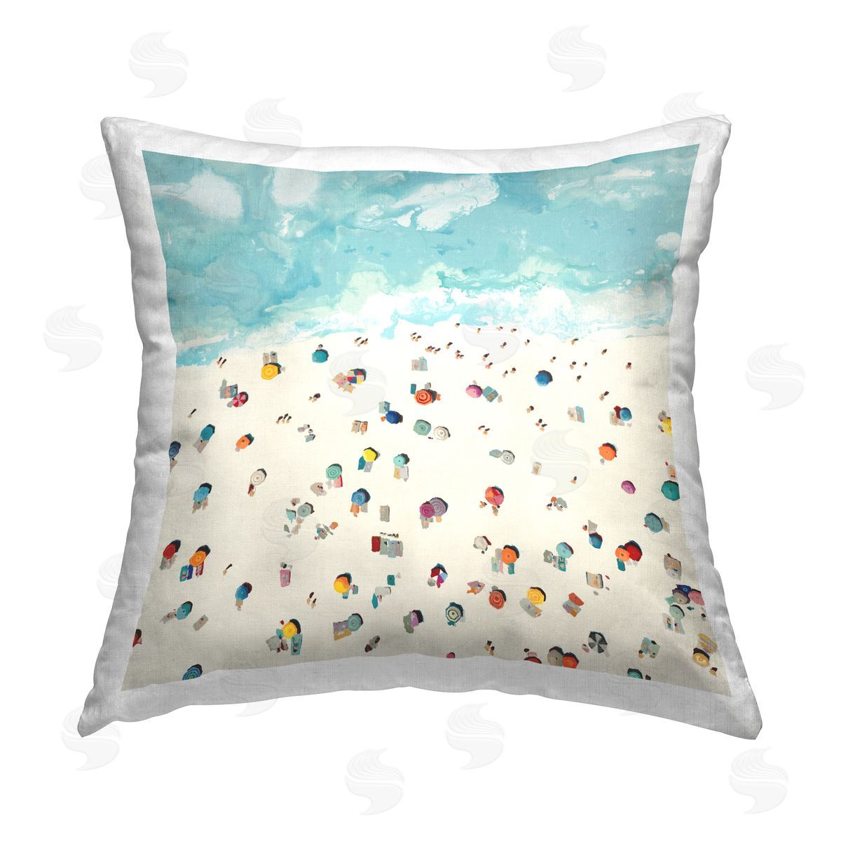 Aerial View Beach Shore Decorative Printed Pillow, Home Decor by Randy Hibberd