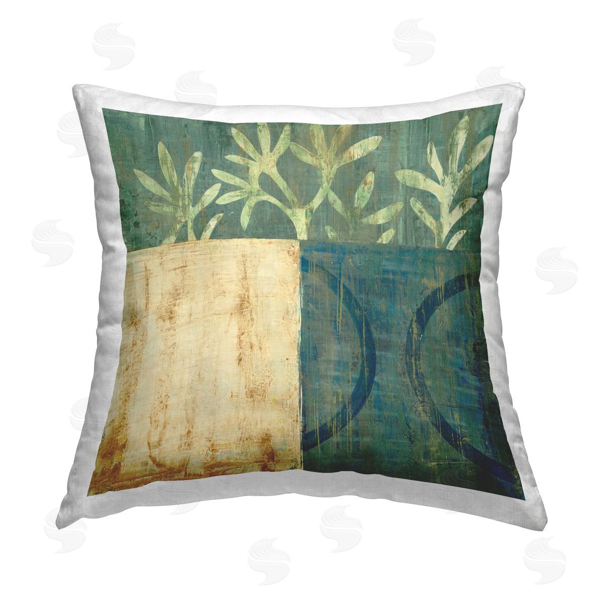 Rustic Botanical Abstraction Decorative Printed Pillow, Home Decor by Liz Jardine