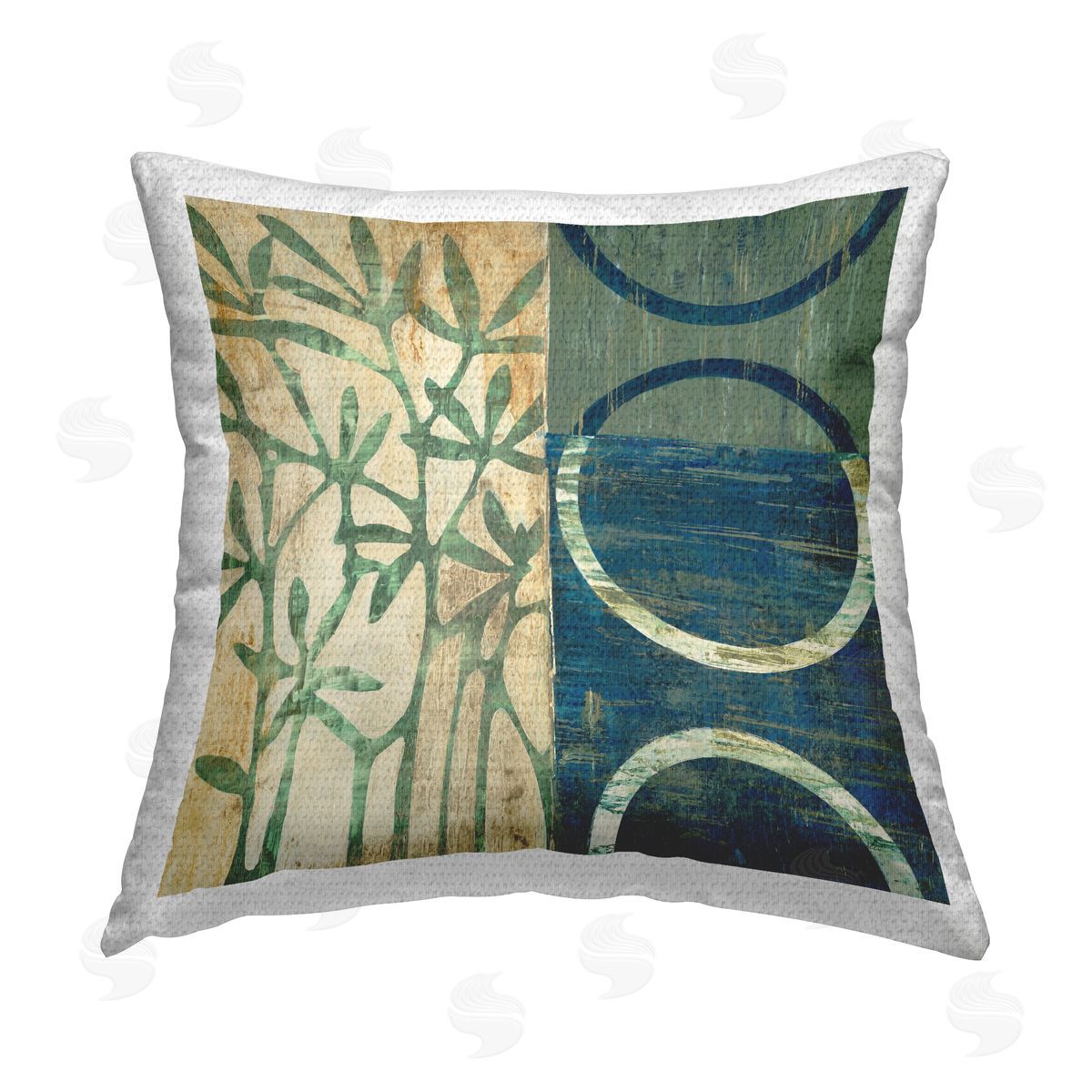 Rustic Botanical Sprigs Abstraction Outdoor Printed Pillow, Home Decor by Liz Jardine