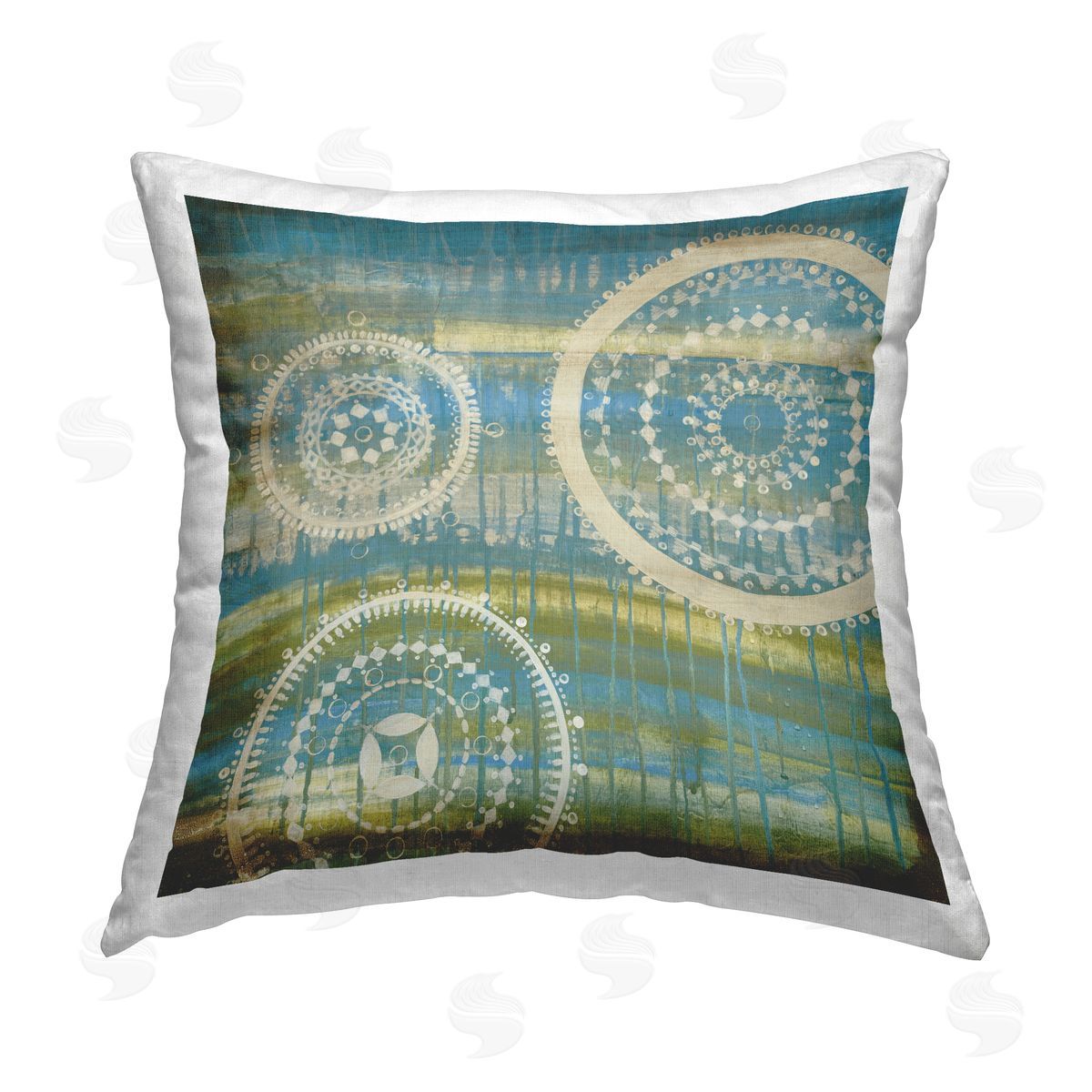 Boho Fractal Modern Drip Decorative Printed Pillow, Home Decor by Liz Jardine