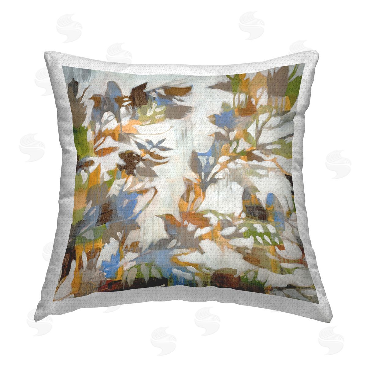 Birds on Branches Abstraction Outdoor Printed Pillow, Home Decor by Liz Jardine