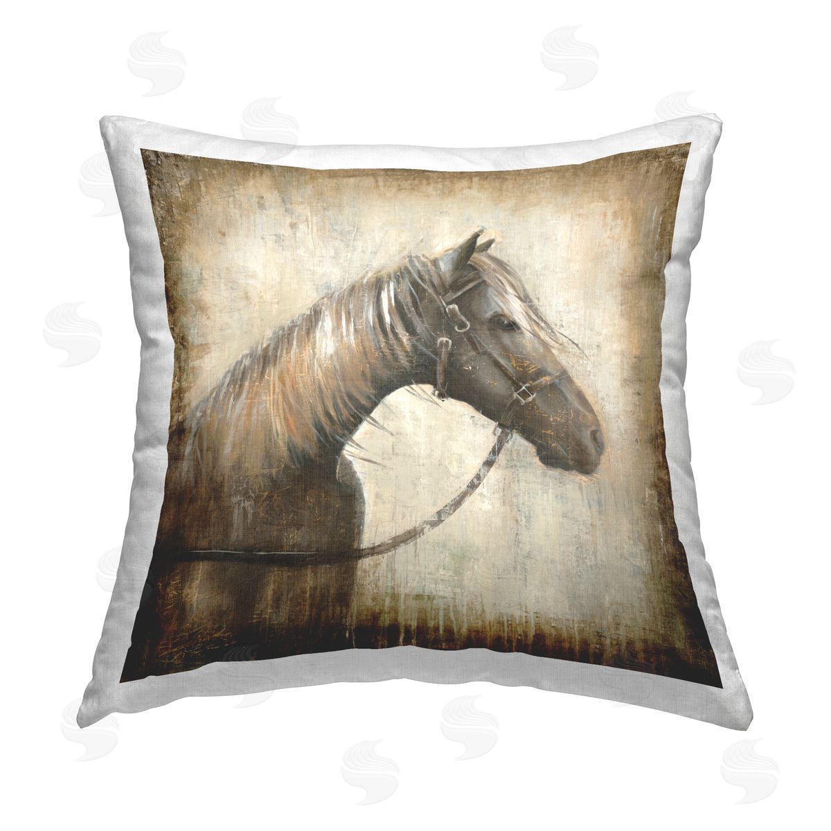 Rustic Horse with Halter Decorative Printed Pillow, Home Decor by Liz Jardine