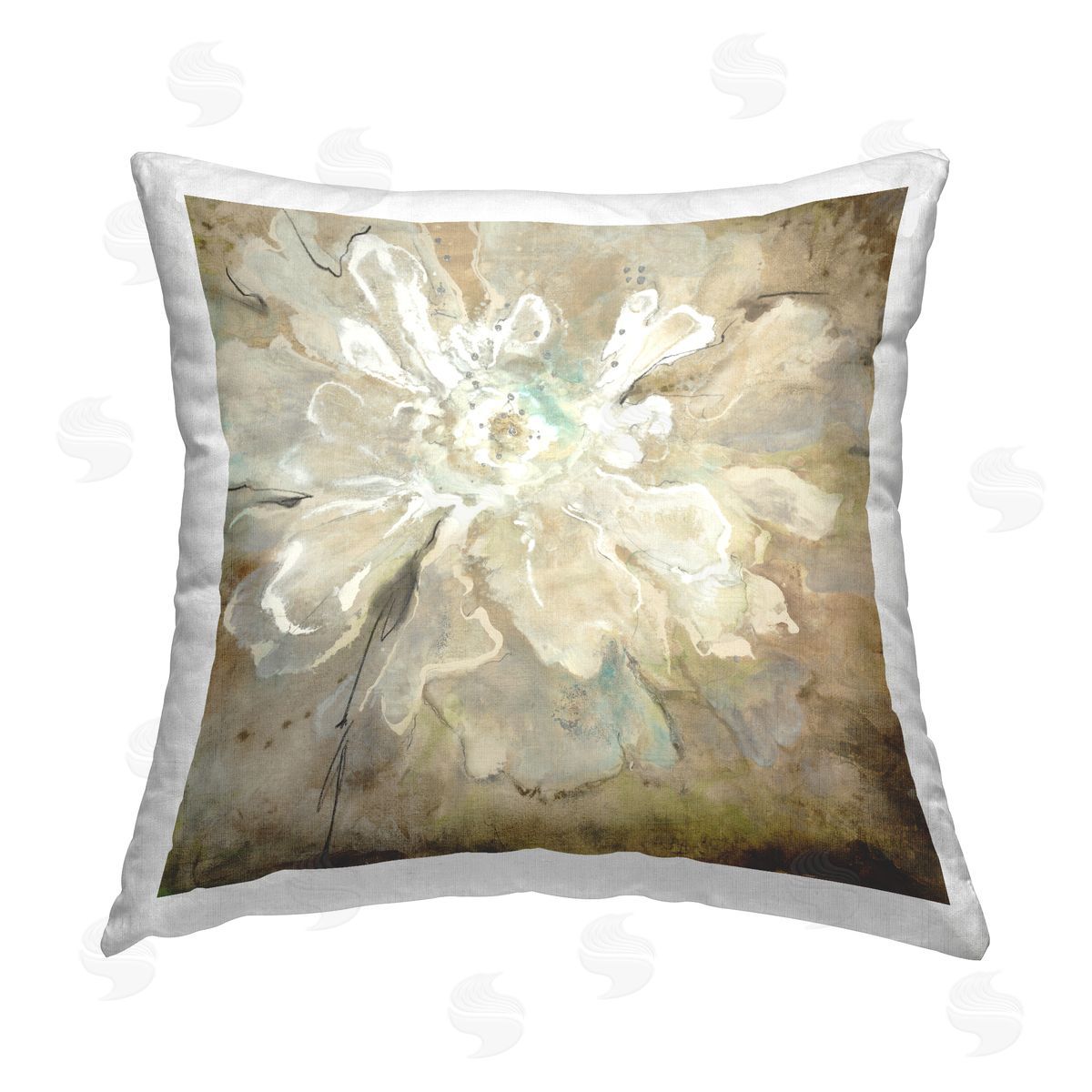 Abstract Brown Flower Petals Decorative Printed Pillow, Home Decor by Liz Jardine