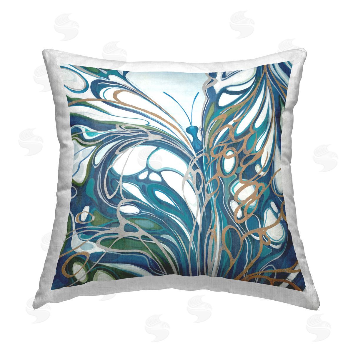 Contemporary Butterfly Swirl Decorative Printed Pillow, Home Decor by Liz Jardine