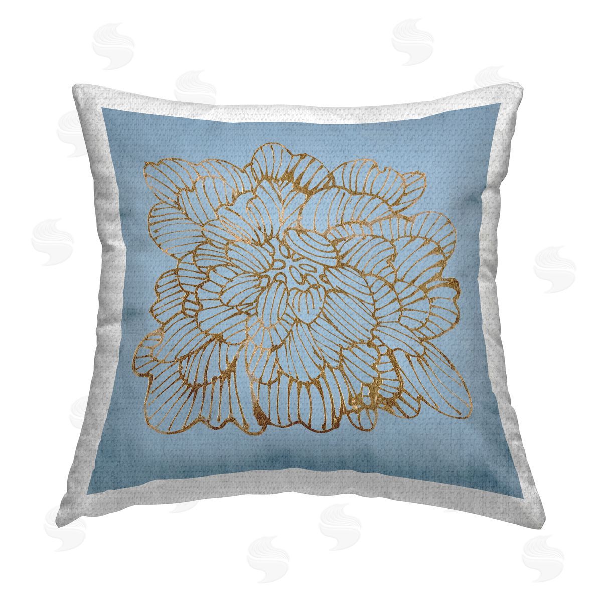 Blue & Glam Modern Flower Outdoor Printed Pillow, Home Decor by Liz Jardine