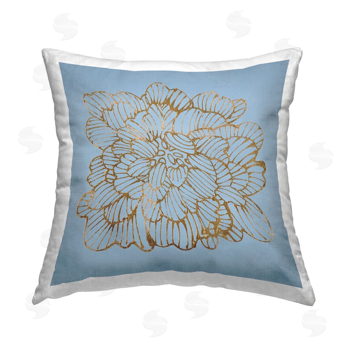 Blue & Glam Modern Flower Decorative Printed Pillow, Home Decor by Liz Jardine