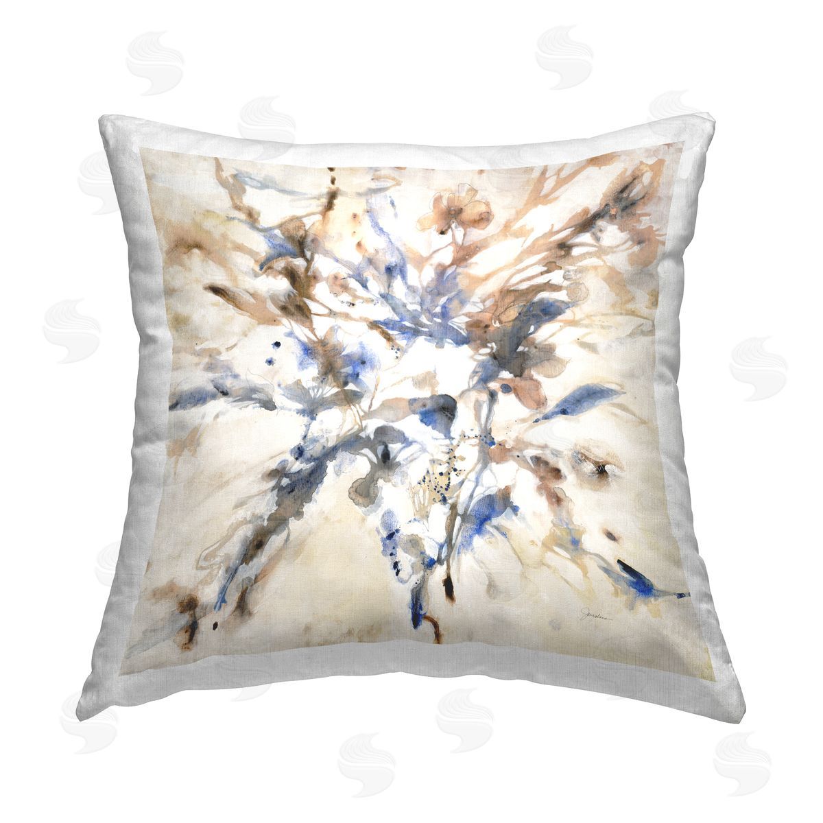 Subtle Botanical Abstraction Decorative Printed Pillow, Home Decor by Liz Jardine