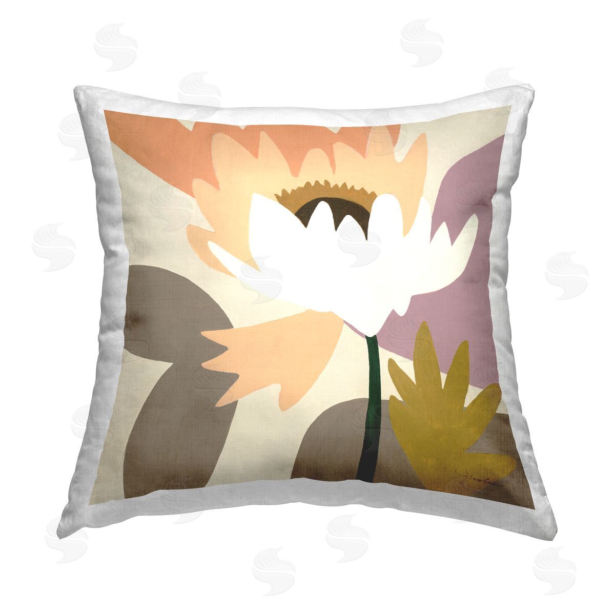 Modern Blooming Anemone Decorative Printed Pillow, Home Decor by Liz Jardine