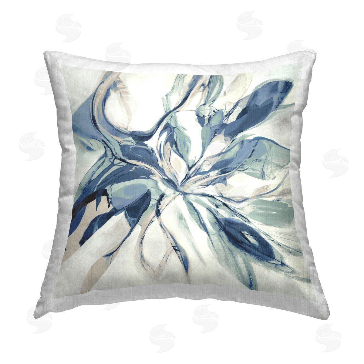 Asymmetrical Blue Abstraction Decorative Printed Pillow, Home Decor by Sarah Stockstill