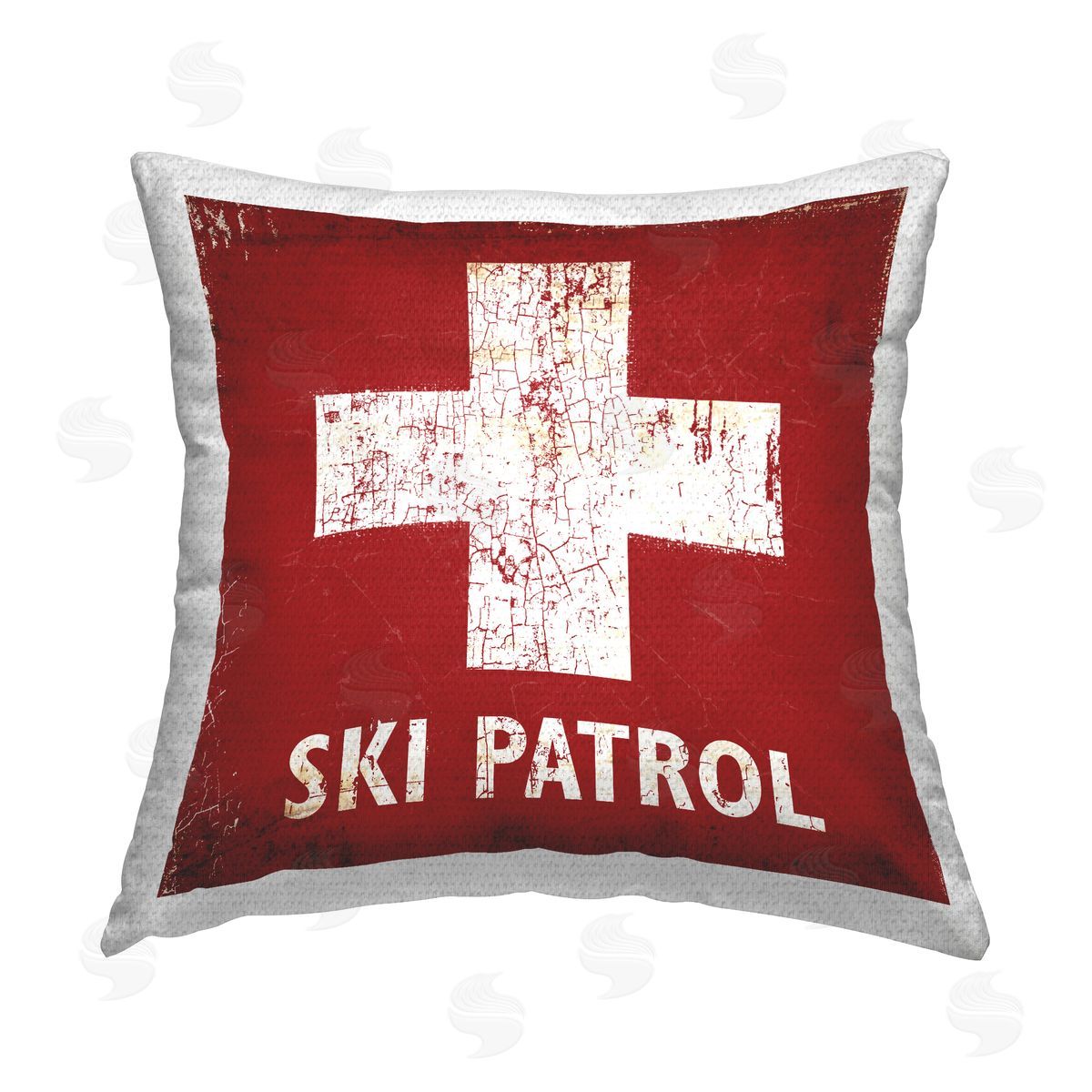 Ski Patrol Red Cross Outdoor Printed Pillow, Home Decor by Peter Horjus