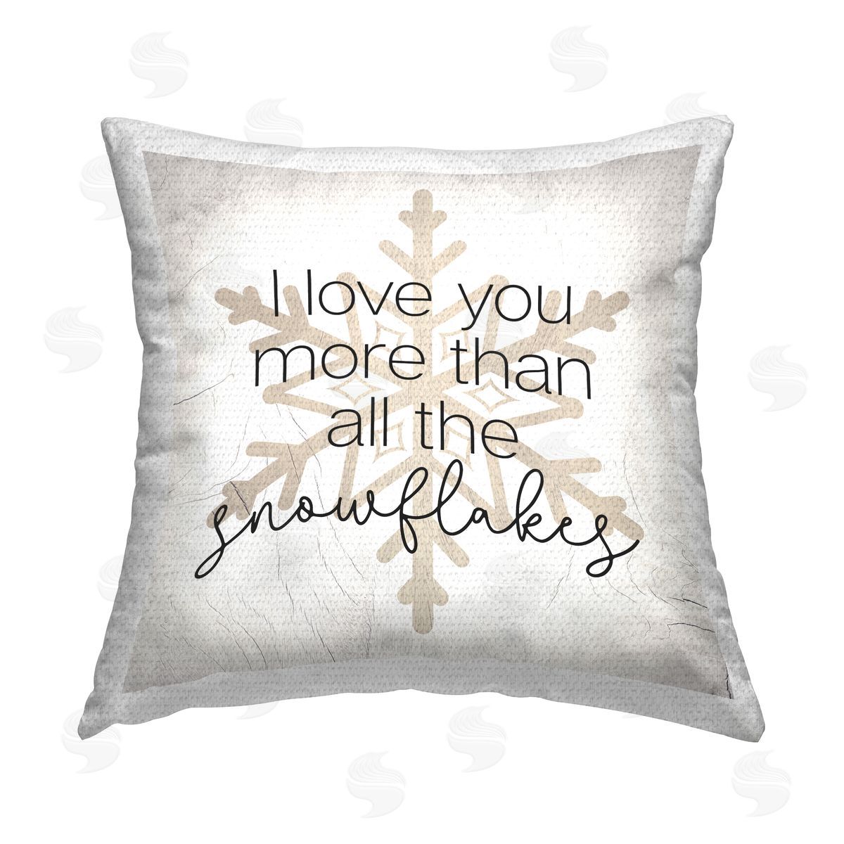 Romantic Snowflakes Phrase Outdoor Printed Pillow, Home Decor by Stupell Studio