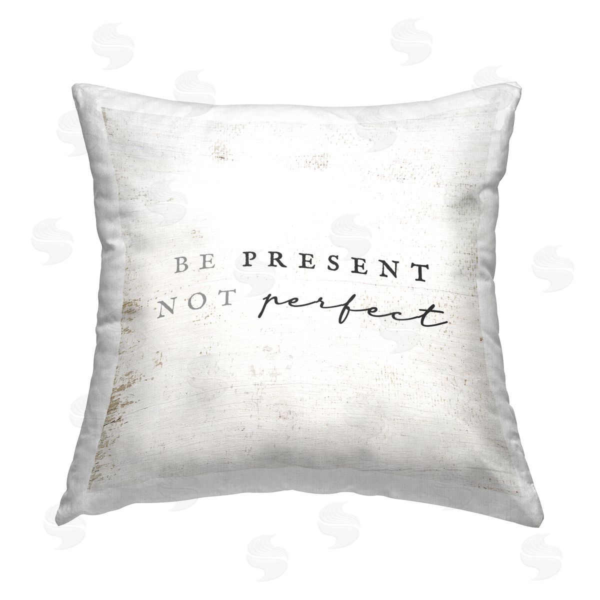 Be Present Not Perfect Phrase Decorative Printed Pillow, Home Decor by Stupell Studio