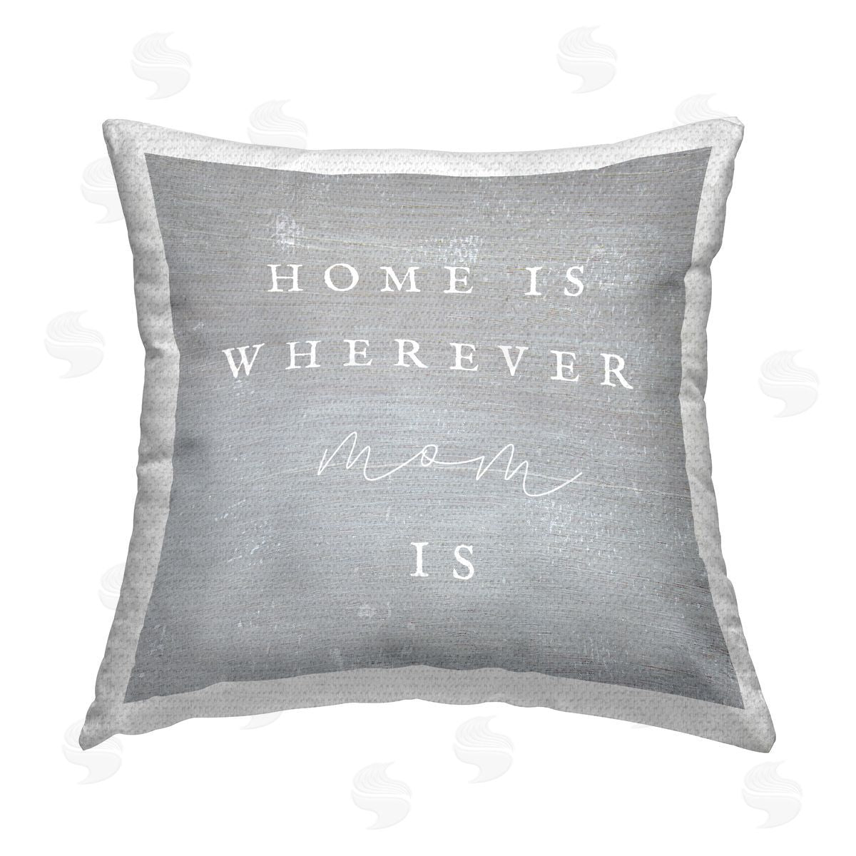 Where Mom Is Family Phrase Outdoor Printed Pillow, Home Decor by Stupell Studio