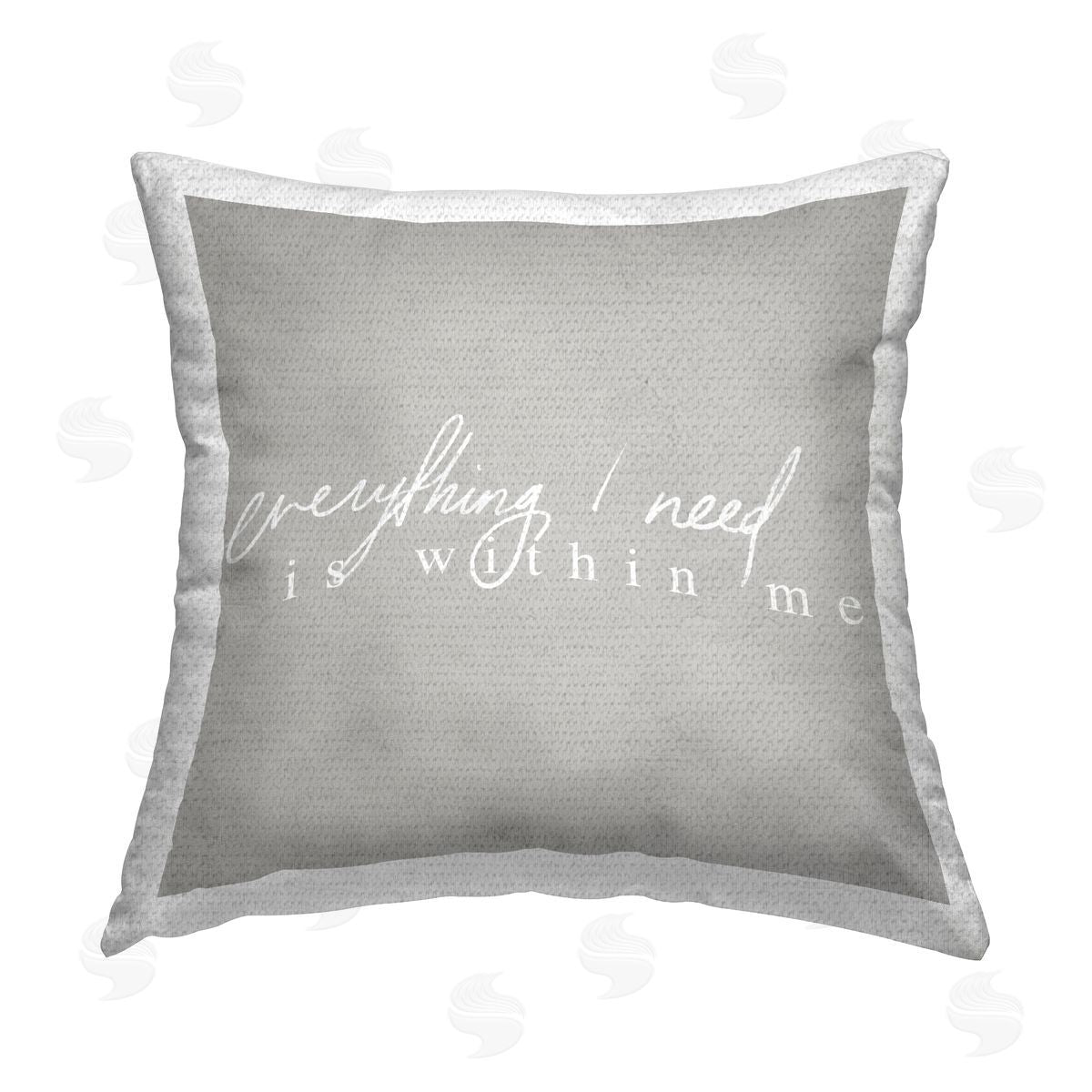 Everything I Need Grey Phrase Outdoor Printed Pillow, Home Decor by Stupell Studio
