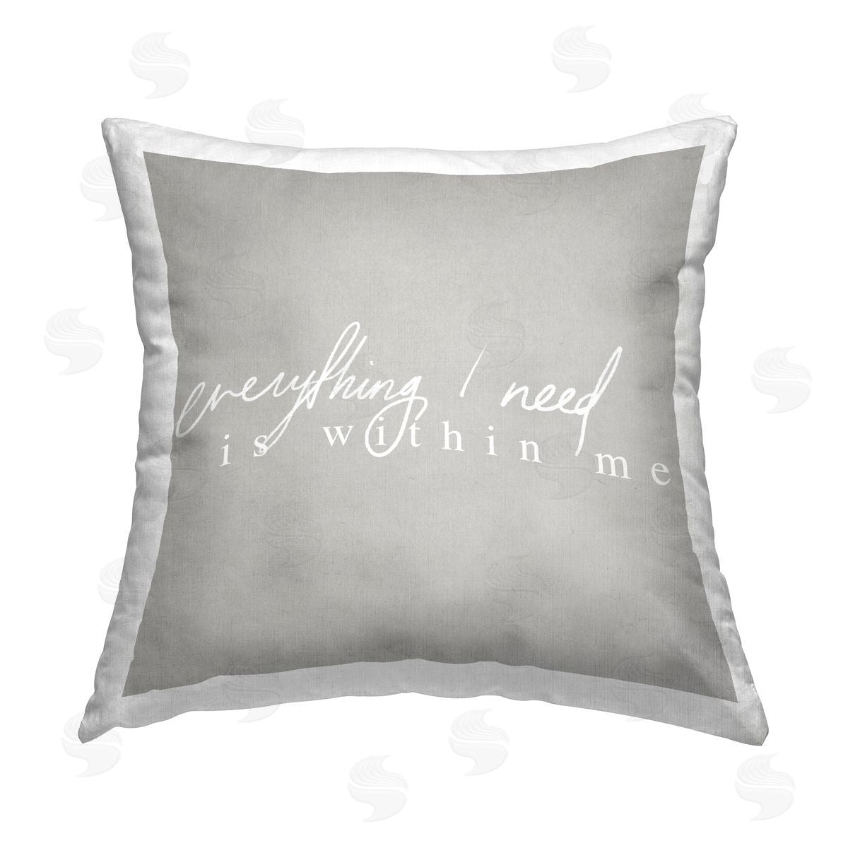 Everything I Need Grey Phrase Decorative Printed Pillow, Home Decor by Stupell Studio