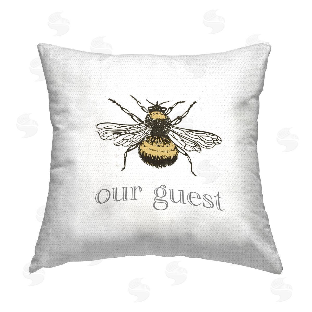 Bee Our Guest Bumble Phrase Outdoor Printed Pillow, Home Decor by Stupell Studio