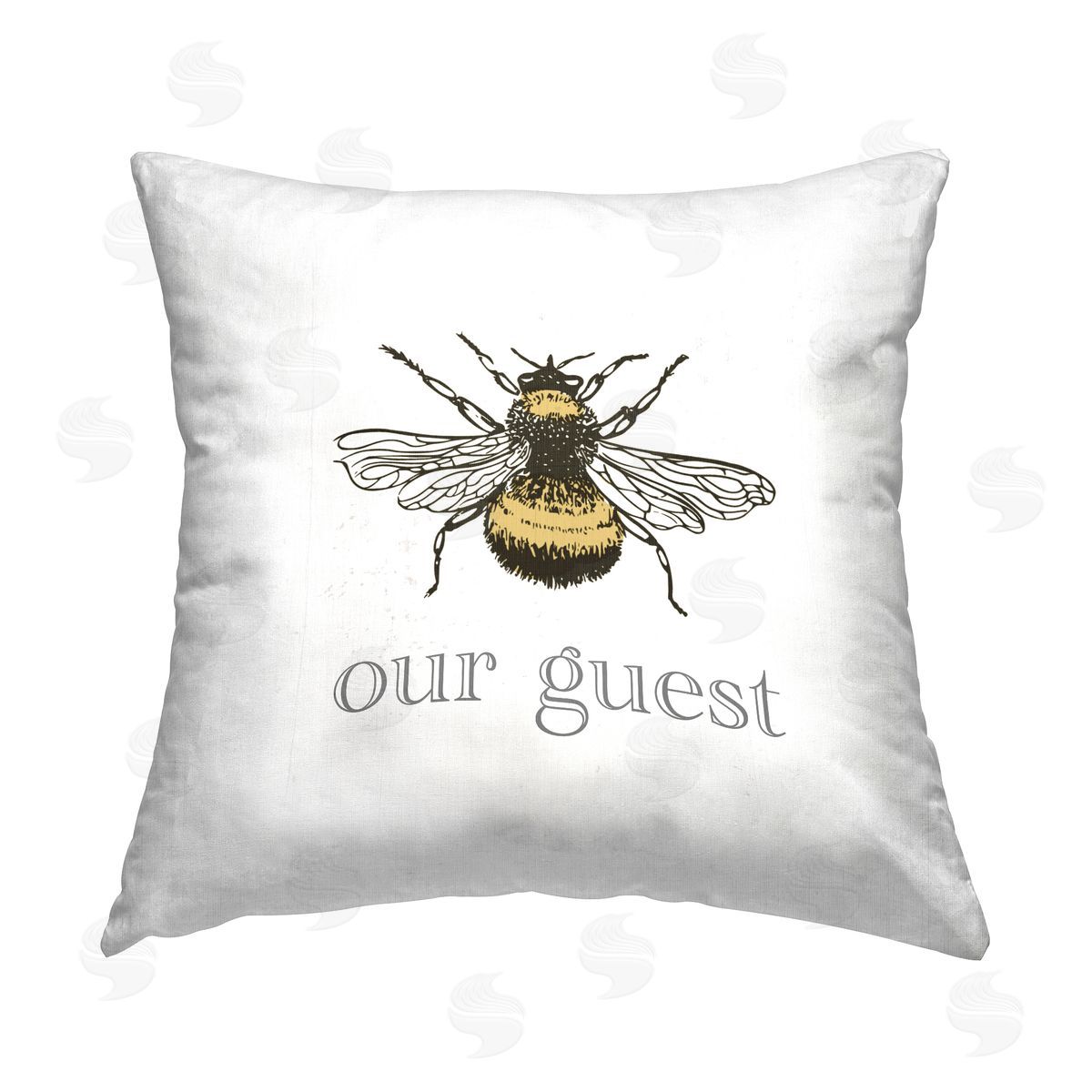 Bee Our Guest Bumble Phrase Decorative Printed Pillow, Home Decor by Stupell Studio
