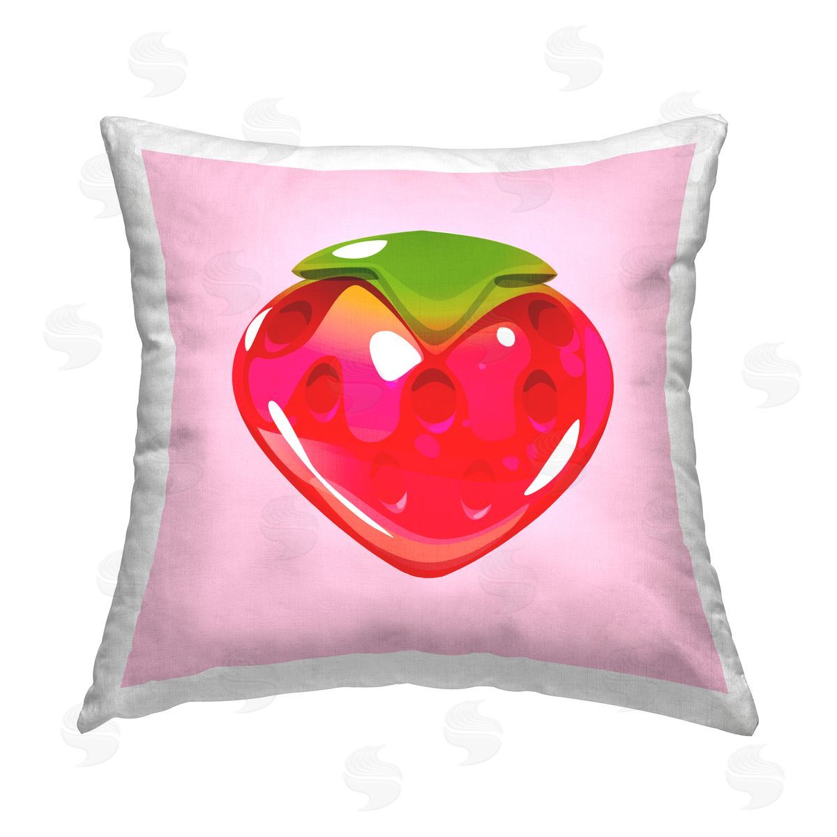 Strawberry Candy Shape Decorative Printed Pillow, Home Decor by Stupell Studio