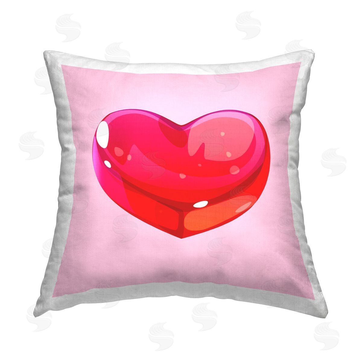 Pink & Red Candy Heart Decorative Printed Pillow, Home Decor by Stupell Studio