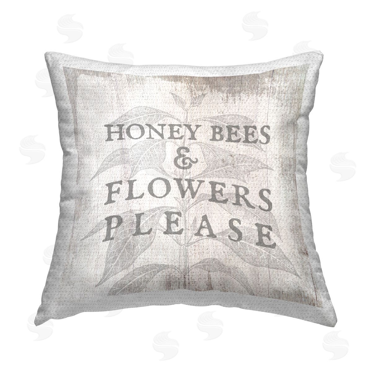 Honey Bees & Flowers Phrase Outdoor Printed Pillow, Home Decor by Stupell Studio