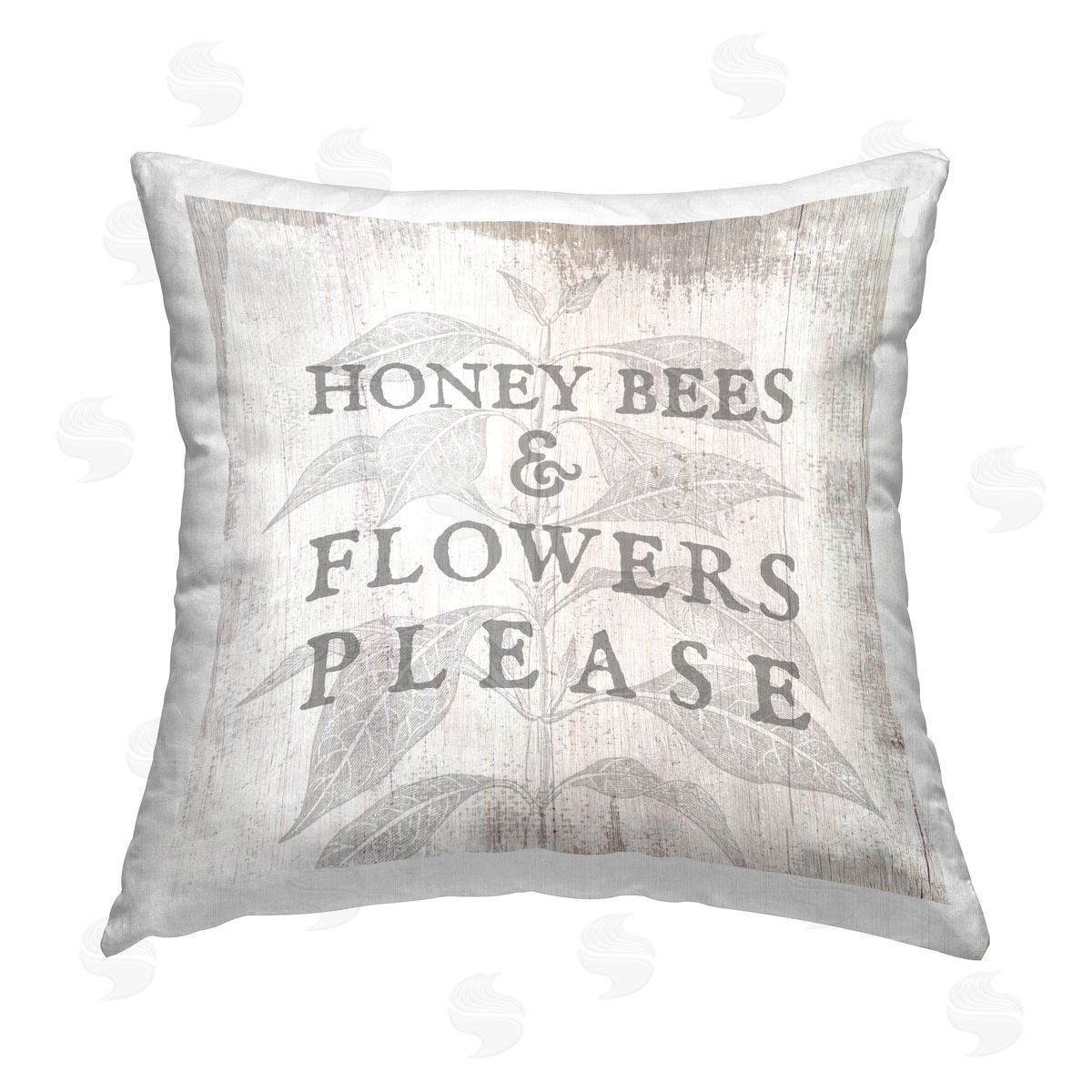 Honey Bees & Flowers Phrase Decorative Printed Pillow, Home Decor by Stupell Studio
