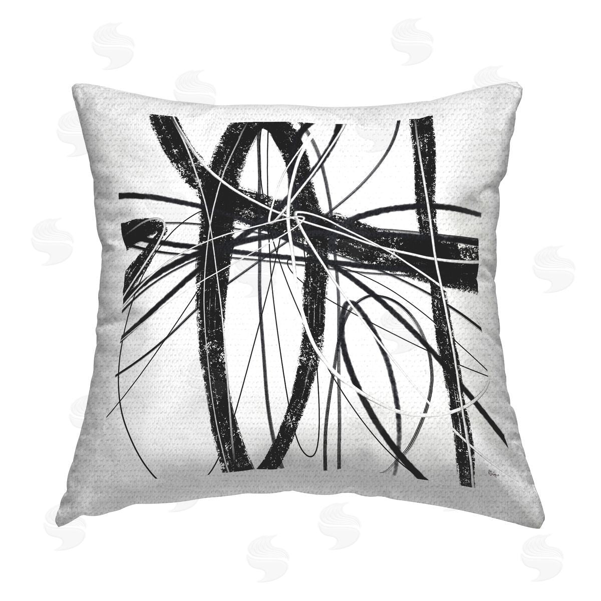 Abstract Swirling Lines Outdoor Printed Pillow, Home Decor by Lisa Ridgers