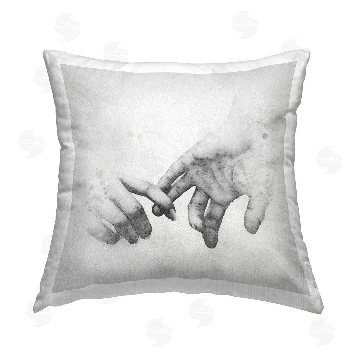 Romantic Holding Hands Decorative Printed Pillow, Home Decor by Ros Ruseva