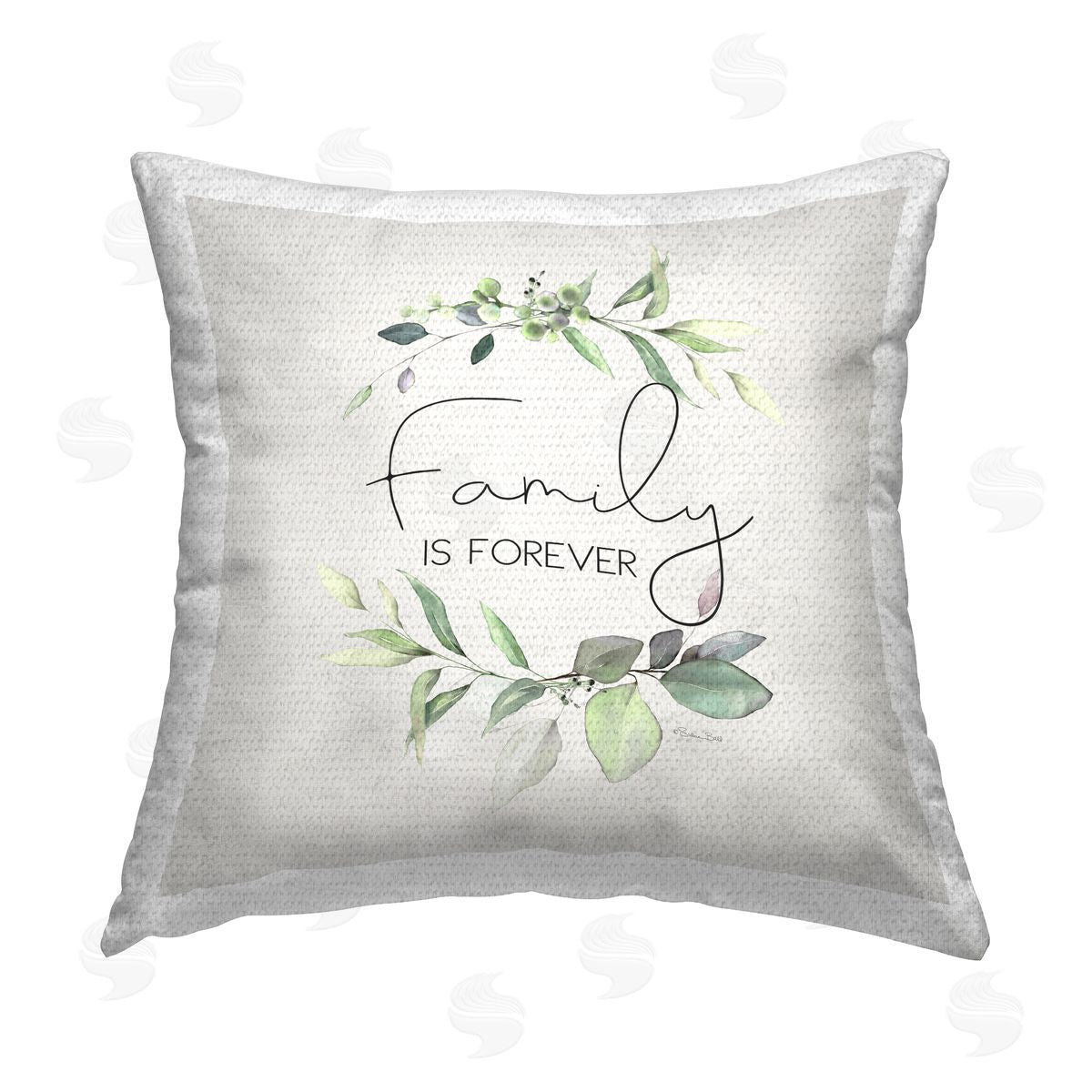 Family Is Forever Phrase Outdoor Printed Pillow, Home Decor by Susan Ball