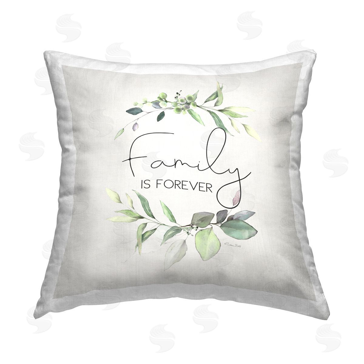 Family Is Forever Phrase Decorative Printed Pillow, Home Decor by Susan Ball