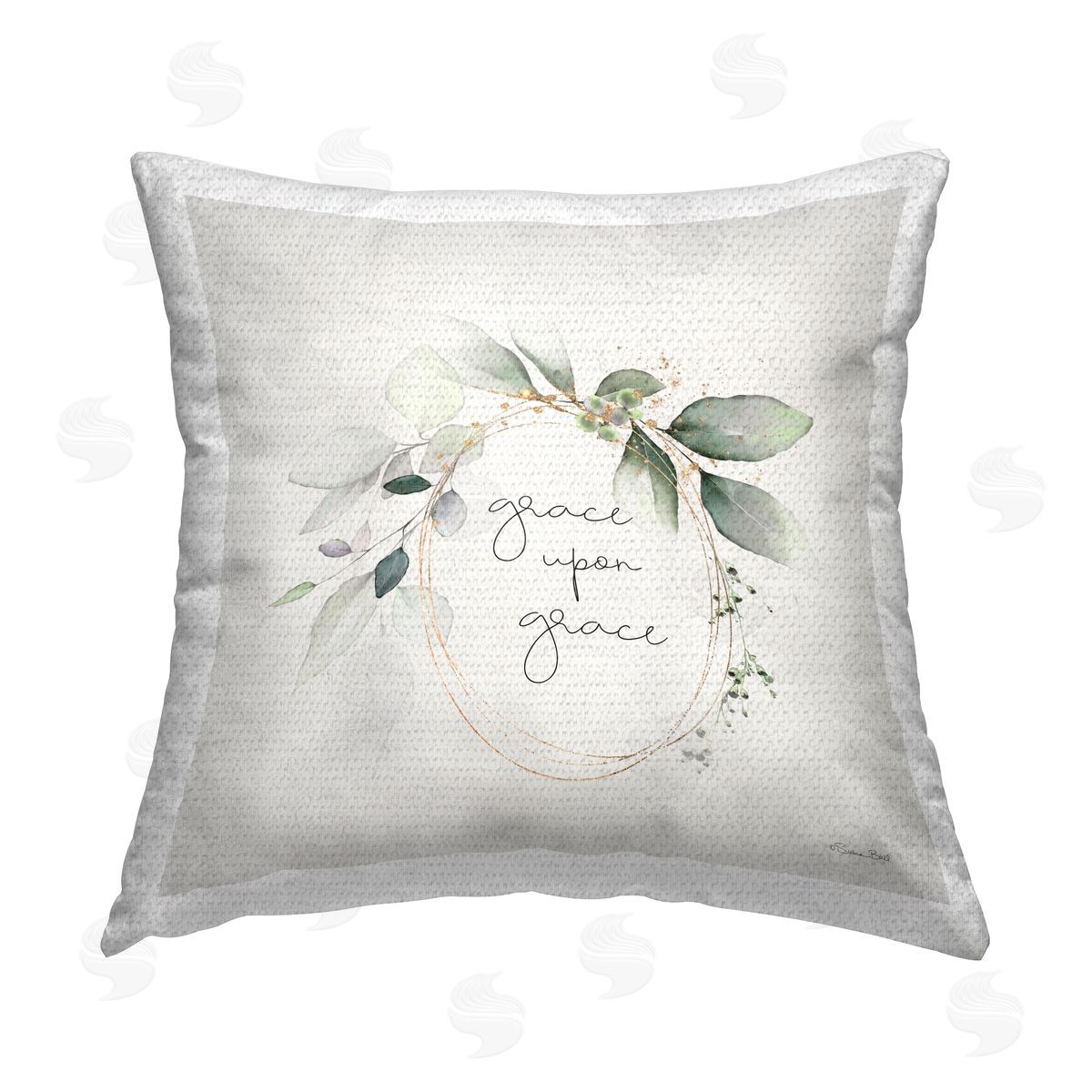 Botanical Grace Phrase Outdoor Printed Pillow, Home Decor by Susan Ball