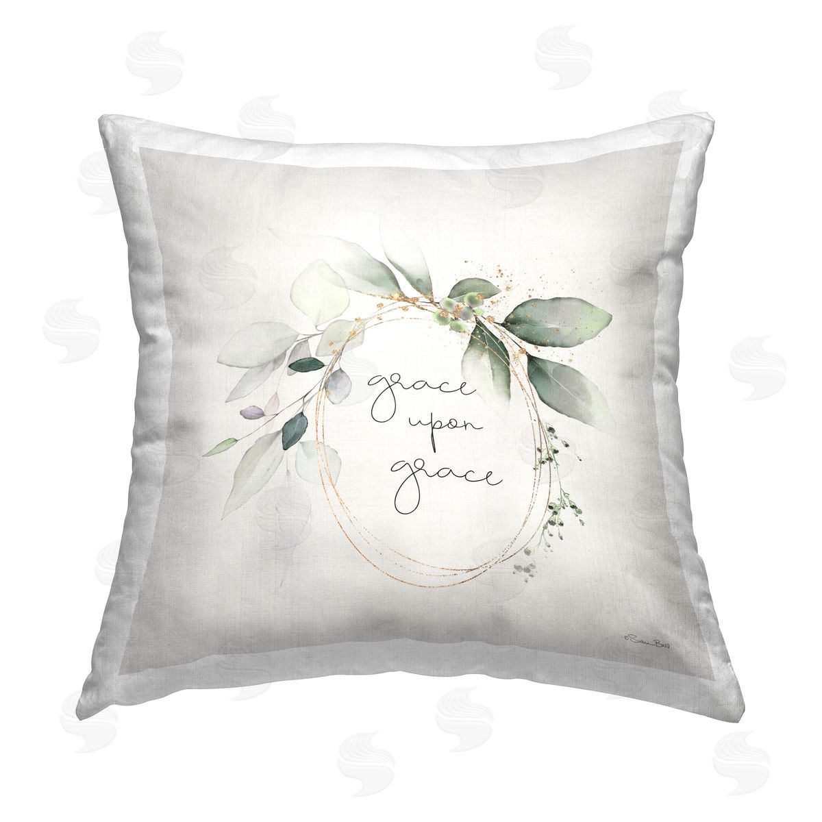 Botanical Grace Phrase Decorative Printed Pillow, Home Decor by Susan Ball