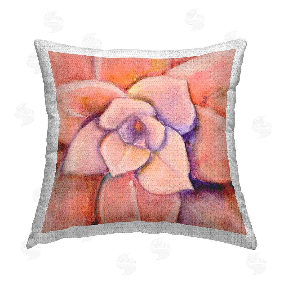 Peach Succulent Plant Leaves Outdoor Printed Pillow, Home Decor by Patricia Pinto