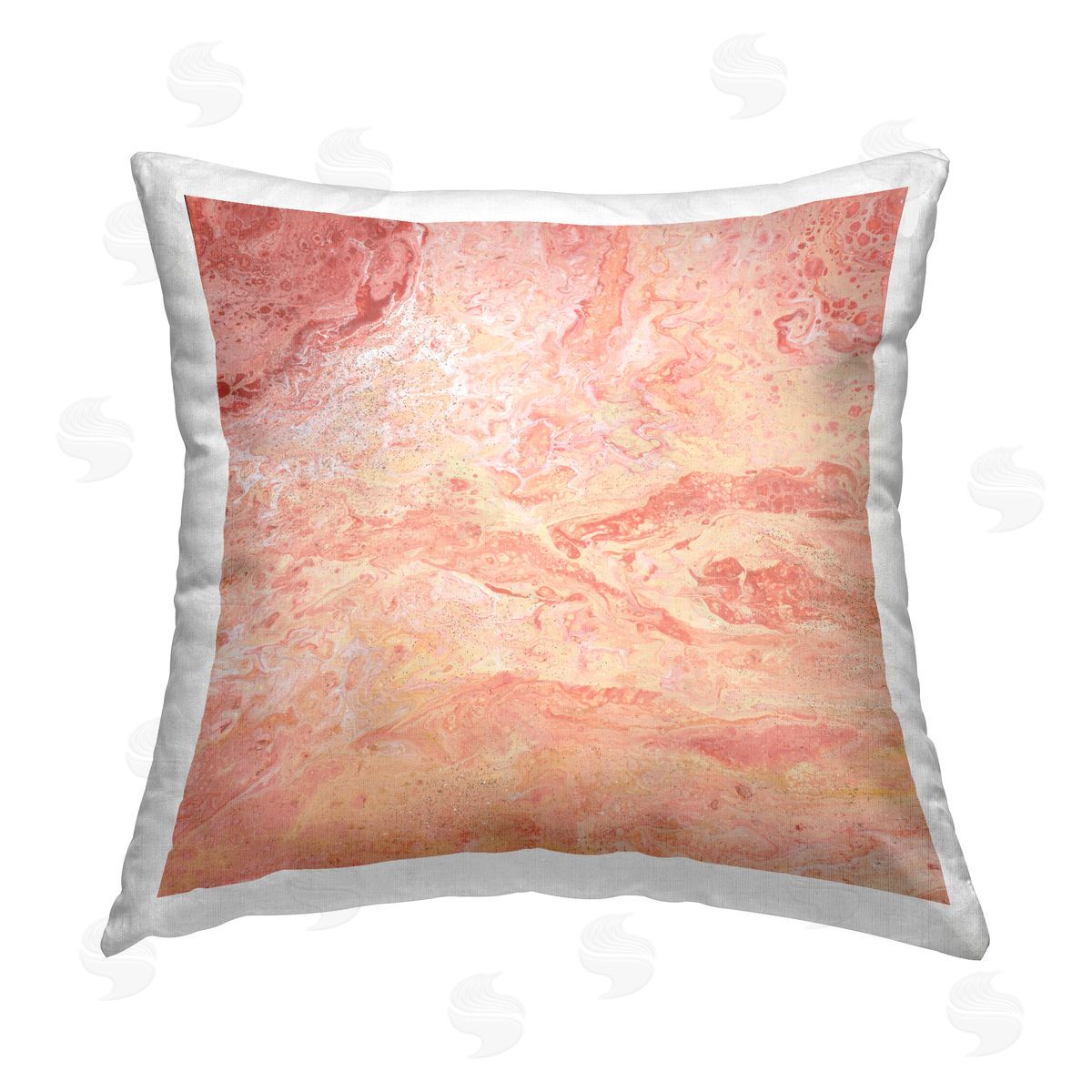 Peach Flow Abstract Ripples Decorative Printed Pillow, Home Decor by Tiffany Hakimipour