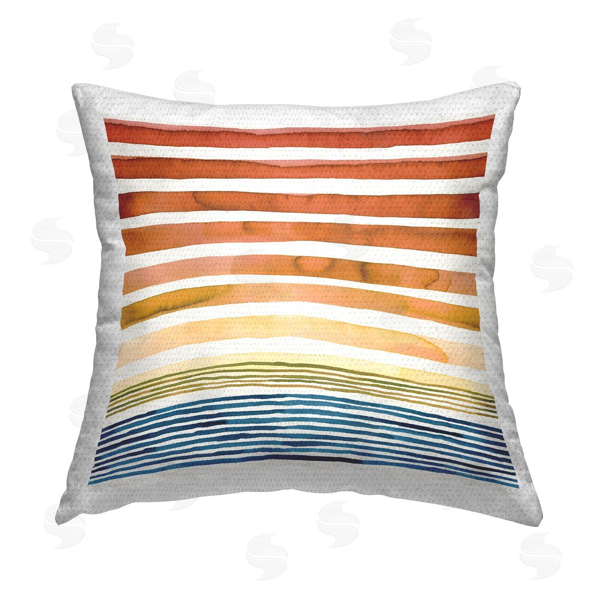 Sunset Stripes Patterned Landscape Outdoor Printed Pillow, Home Decor by Laura Munoz Estelles
