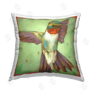 Stacy Daguiar | Modern Hummingbird on Green