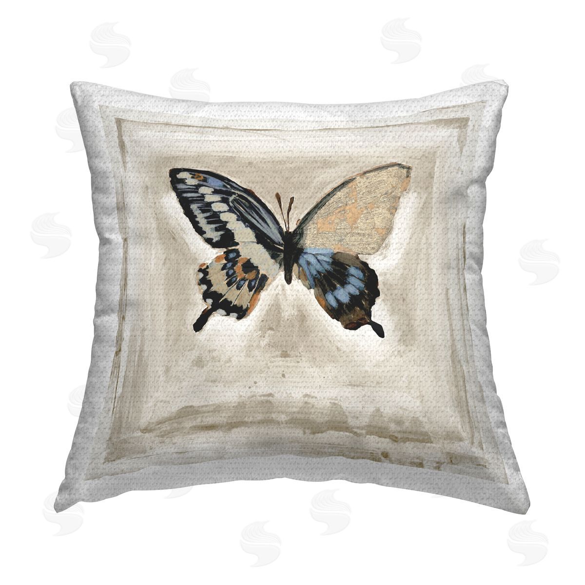 Vintage Butterfly on Beige Outdoor Printed Pillow, Home Decor by Stacy Daguiar