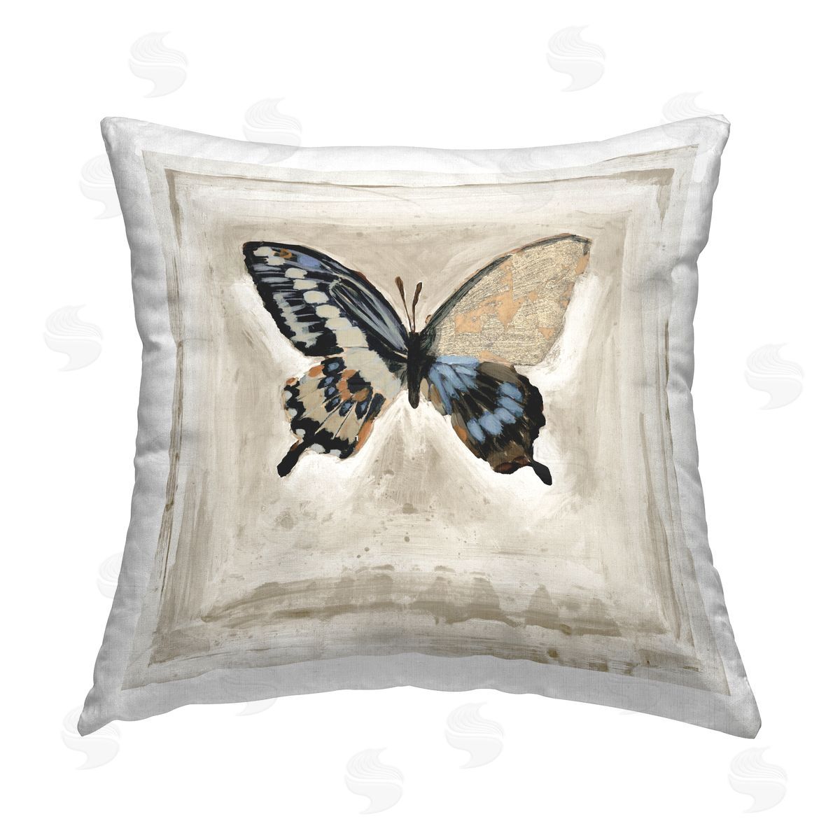 Vintage Butterfly on Beige Decorative Printed Pillow, Home Decor by Stacy Daguiar