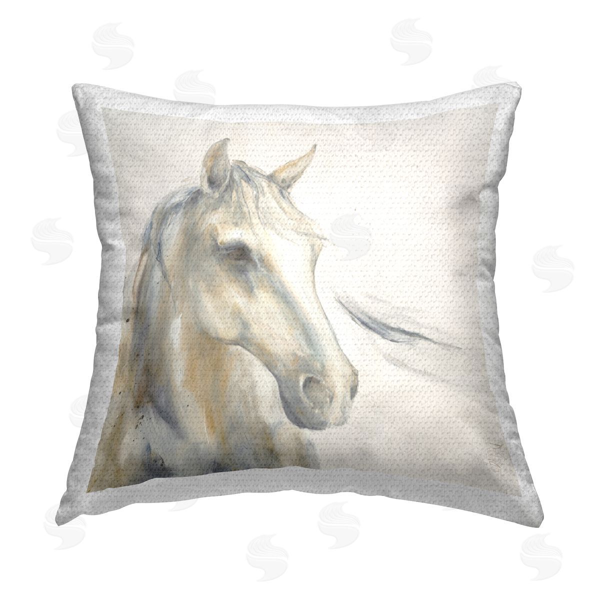 Soft Country Horse Portrait Outdoor Printed Pillow, Home Decor by Dina D’Argo