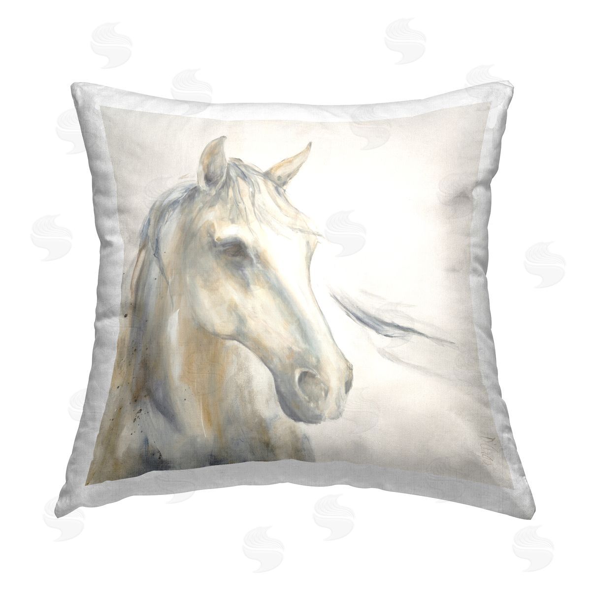 Soft Country Horse Portrait Decorative Printed Pillow, Home Decor by Dina D’Argo