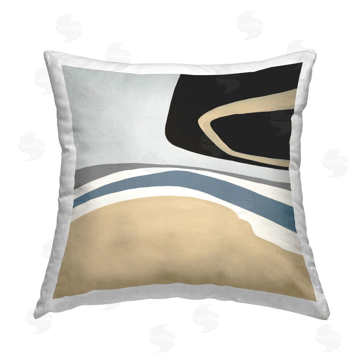 Beige Geometric Abstraction Decorative Printed Pillow, Home Decor by Ruth Fromstein