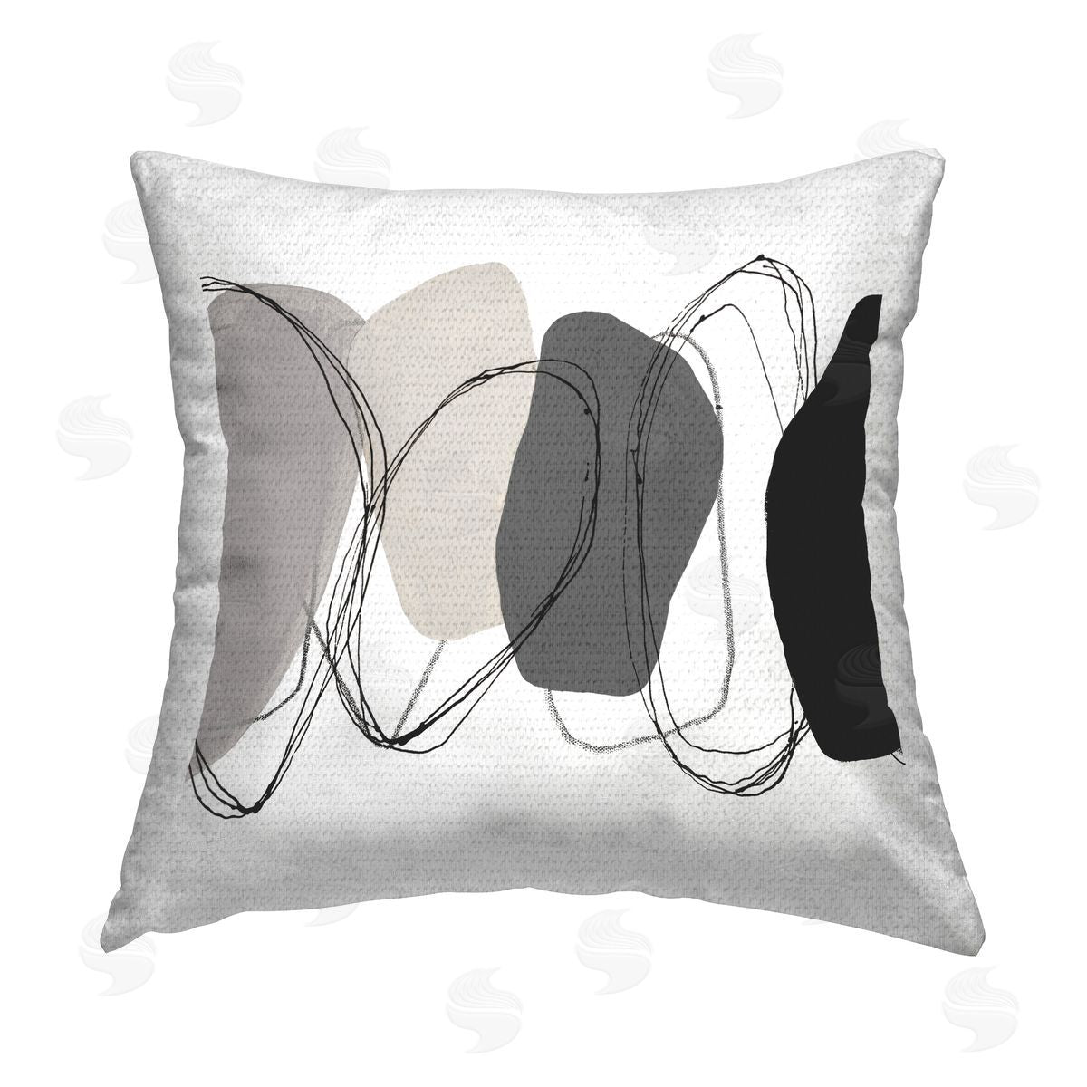 Minimal Grey Round Stones Outdoor Printed Pillow, Home Decor by Ruth Fromstein