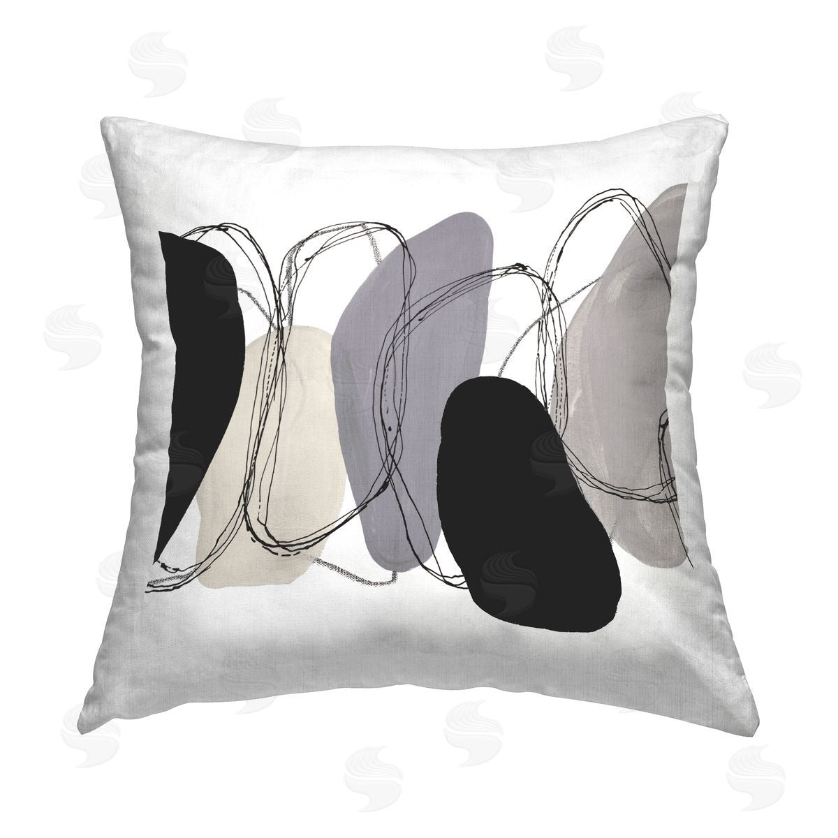 Abstract Geometric Rocks Decorative Printed Pillow, Home Decor by Ruth Fromstein