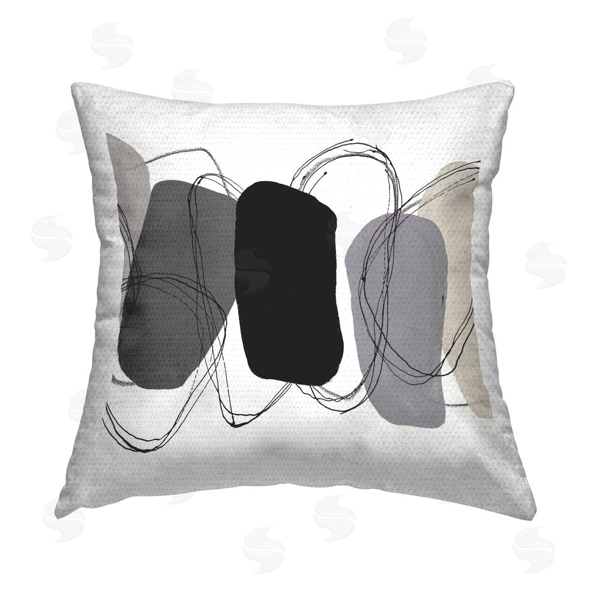 Contemporary Pebble Shapes Outdoor Printed Pillow, Home Decor by Ruth Fromstein