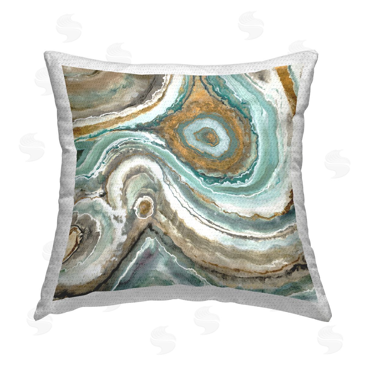 Abstract Agate Geode Pattern Outdoor Printed Pillow, Home Decor by Liz Jardine