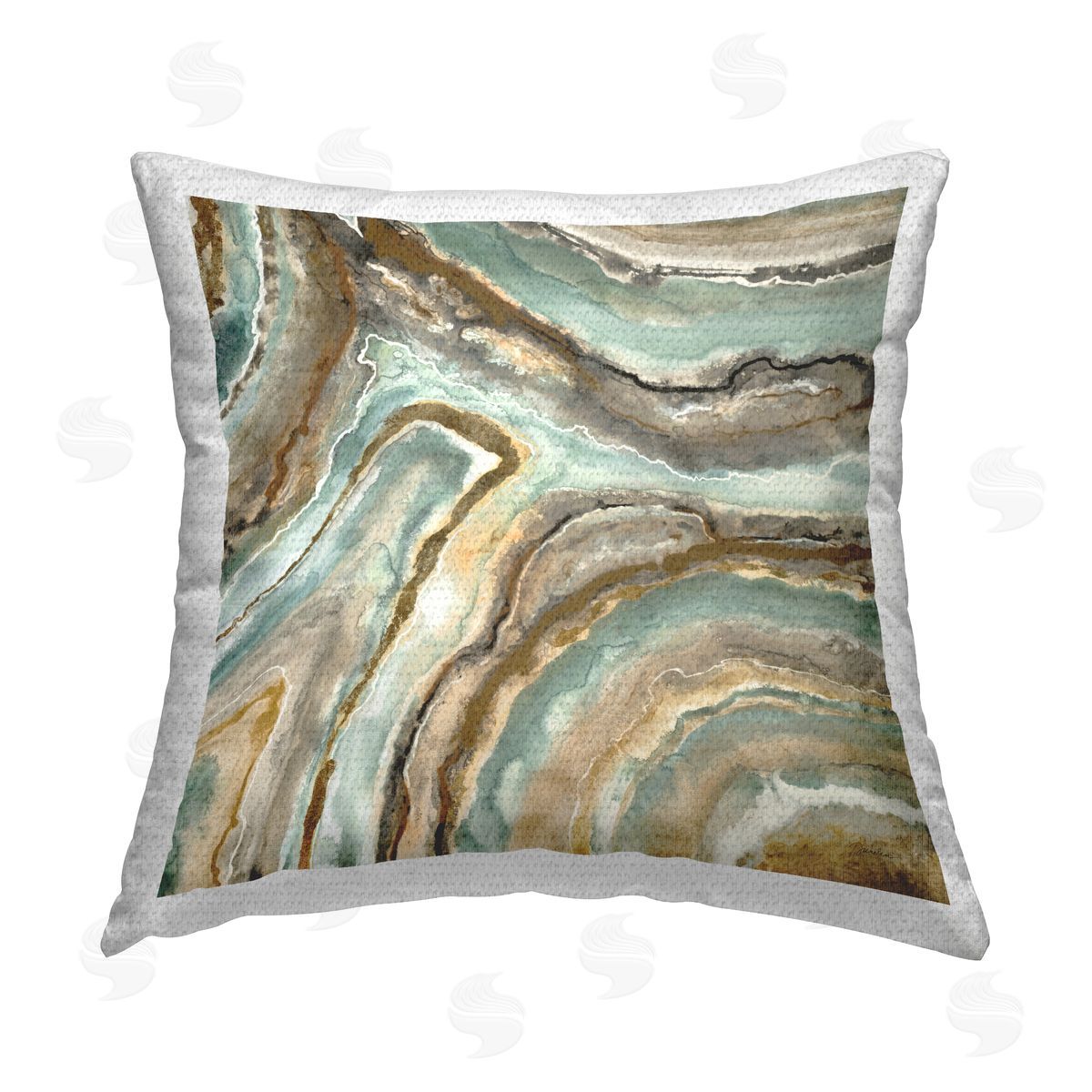 Abstract Geode Mineral Pattern Outdoor Printed Pillow, Home Decor by Liz Jardine
