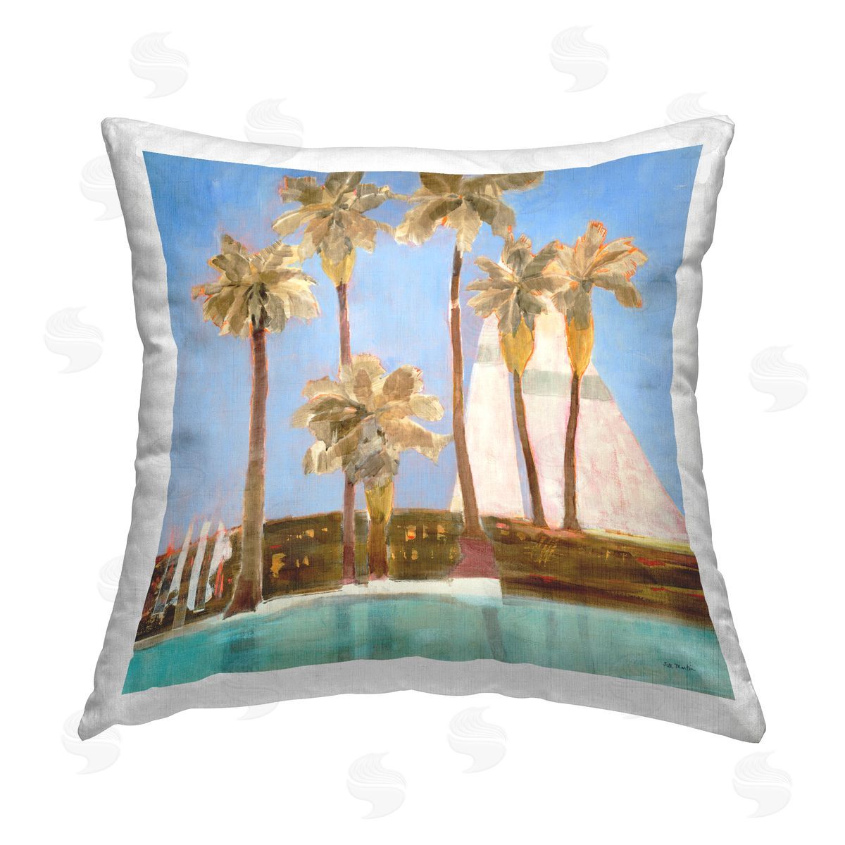 Tropical Summer Sea Scene Decorative Printed Pillow, Home Decor by Third and Wall