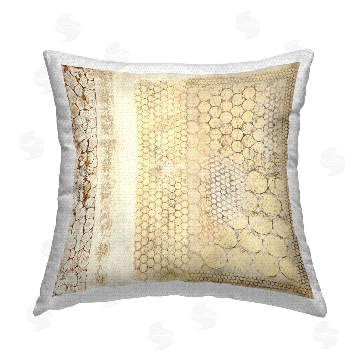 Rustic Tan Geometric Shapes Outdoor Printed Pillow, Home Decor by Laura Van Horne